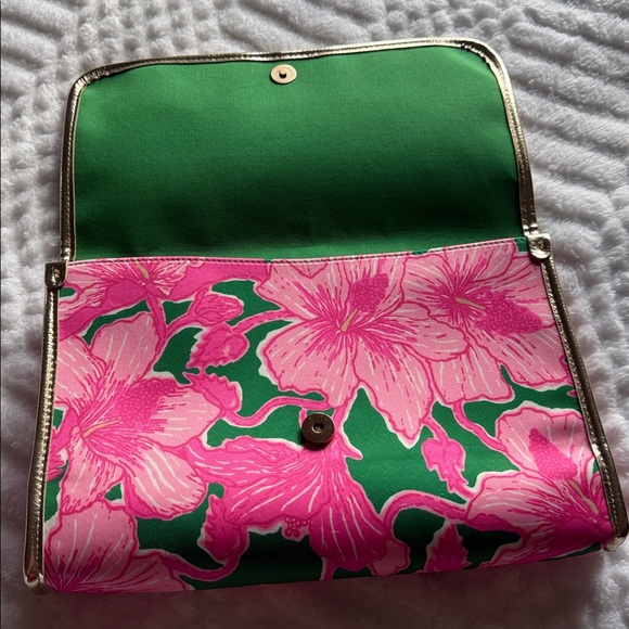 🆕 LILLY PULITZER Lilly Pulitzer Hibiscus Kiss Envelope Pouch Purse NWOT - Picture 13 of 16